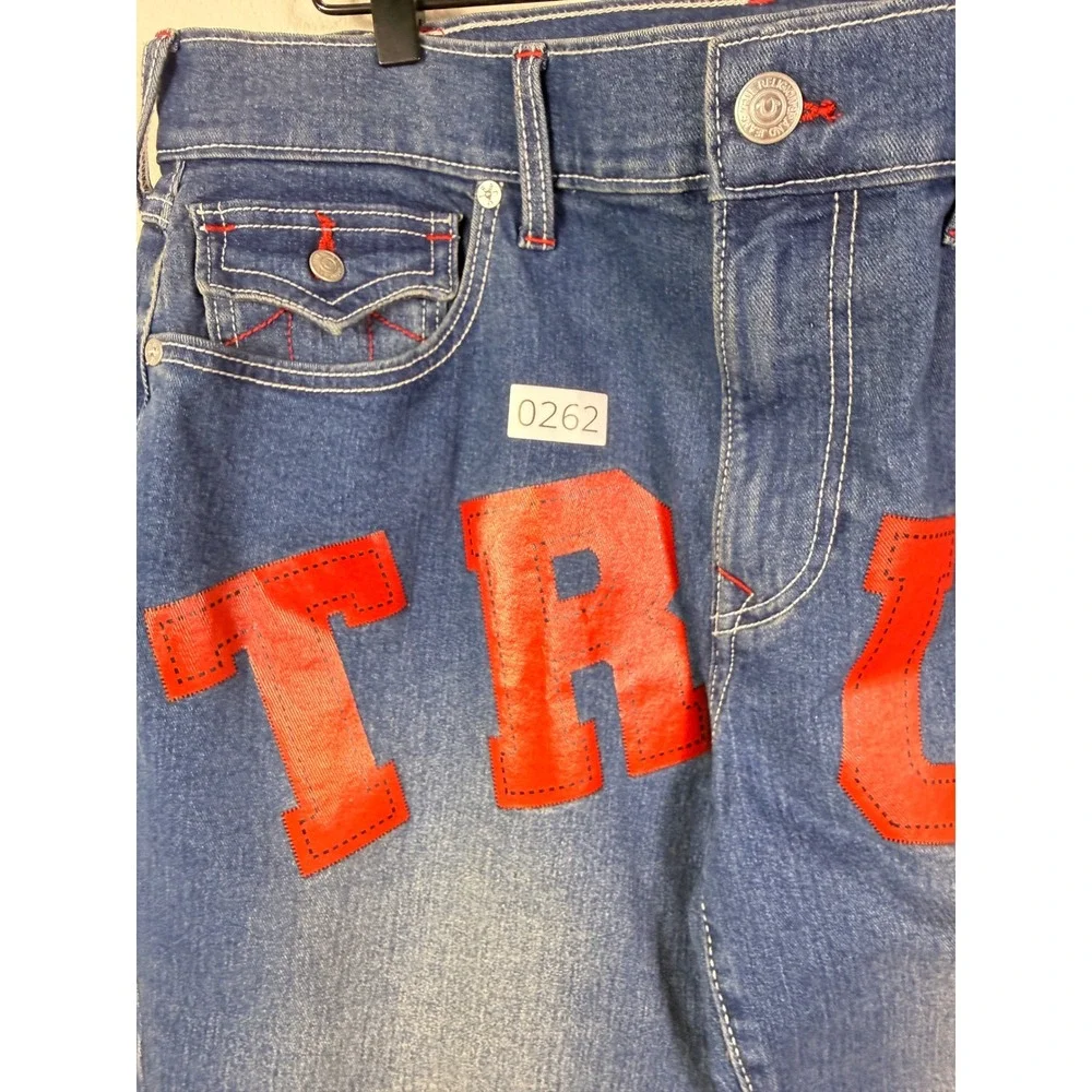 True Religion 36x33 Mens Denim Billy Jeans True SN Flap Boot Cut Medium Wash NWT